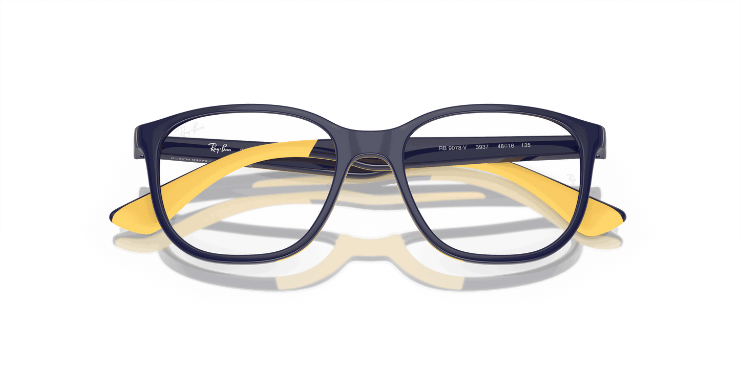 [Clear Lenses, Polished Dark Blue On Yellow Frame]