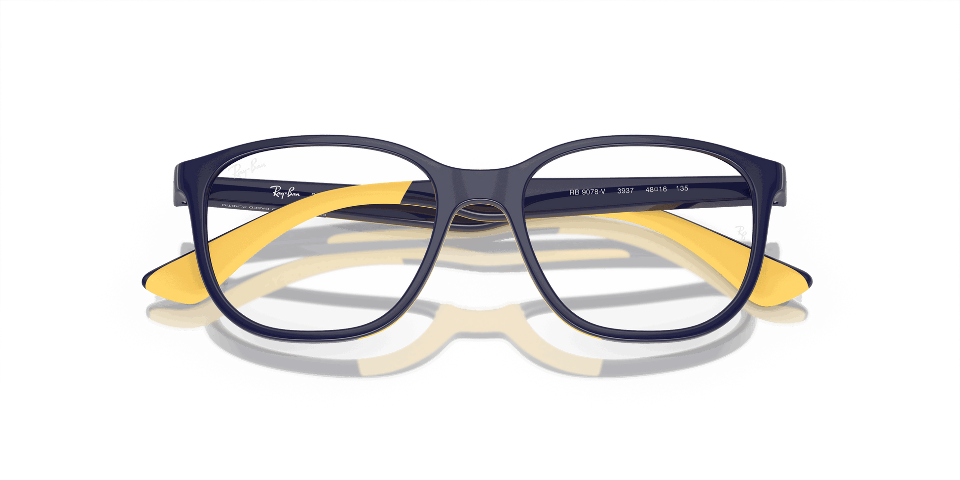 [Clear Lenses, Polished Dark Blue On Yellow Frame]