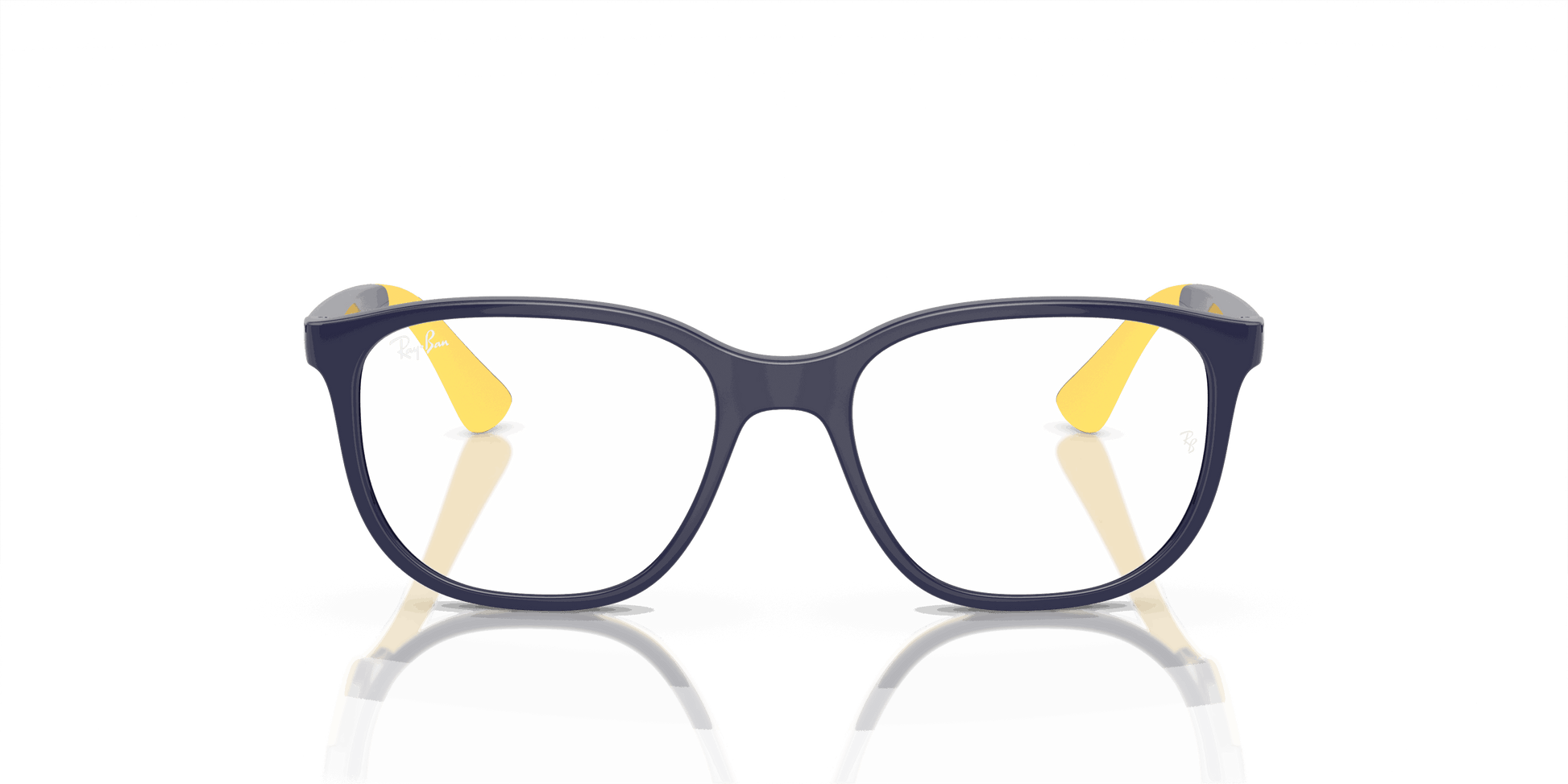 [Clear Lenses, Polished Dark Blue On Yellow Frame]