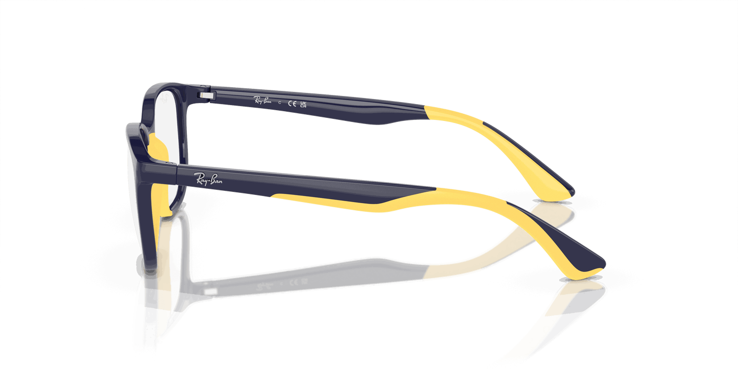 [Clear Lenses, Polished Dark Blue On Yellow Frame]