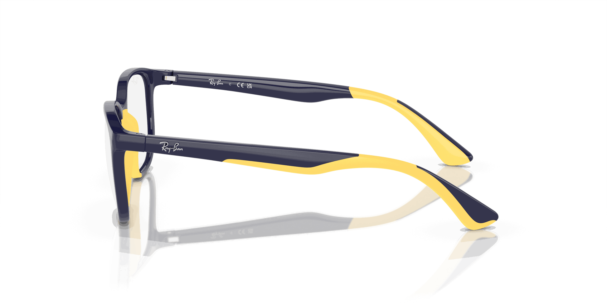[Clear Lenses, Polished Dark Blue On Yellow Frame]