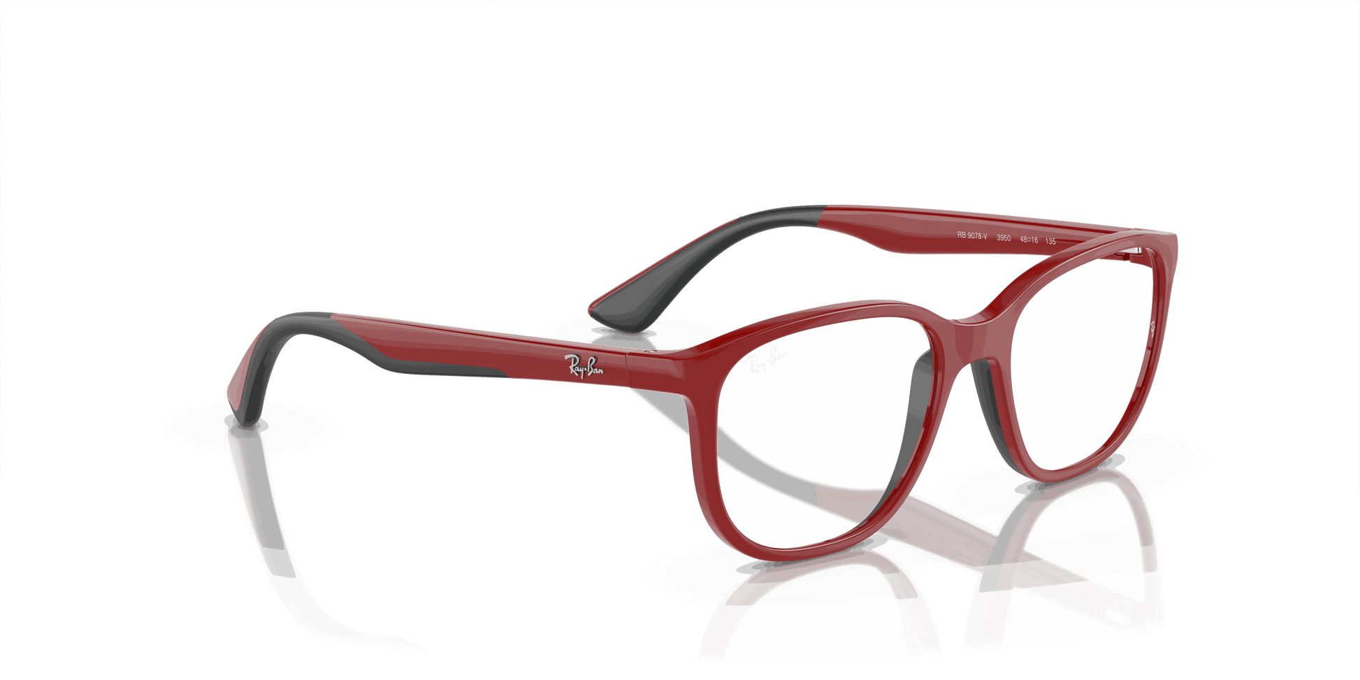 [Clear Lenses, Polished Red On Black Frame]