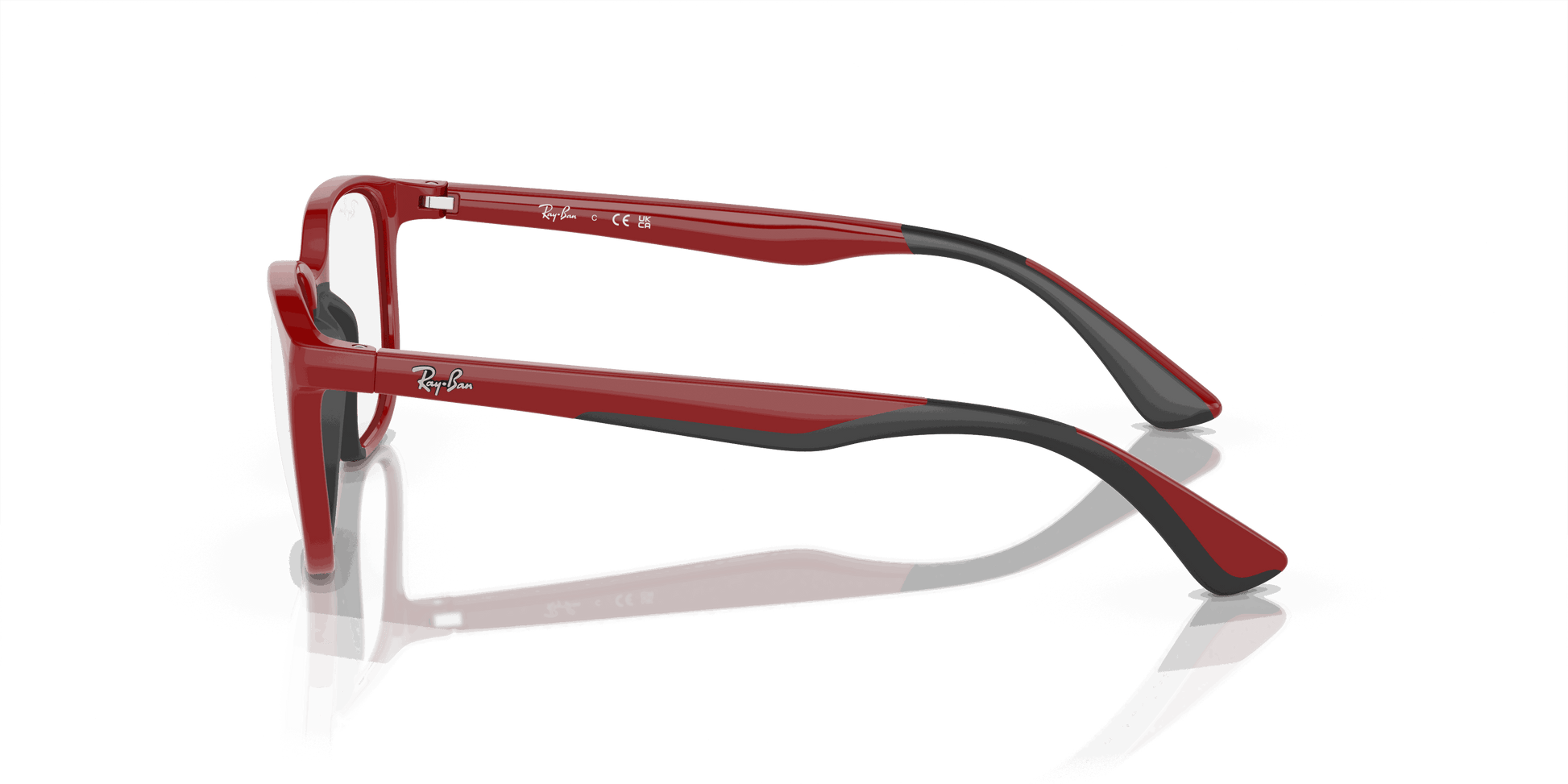 [Clear Lenses, Polished Red On Black Frame]