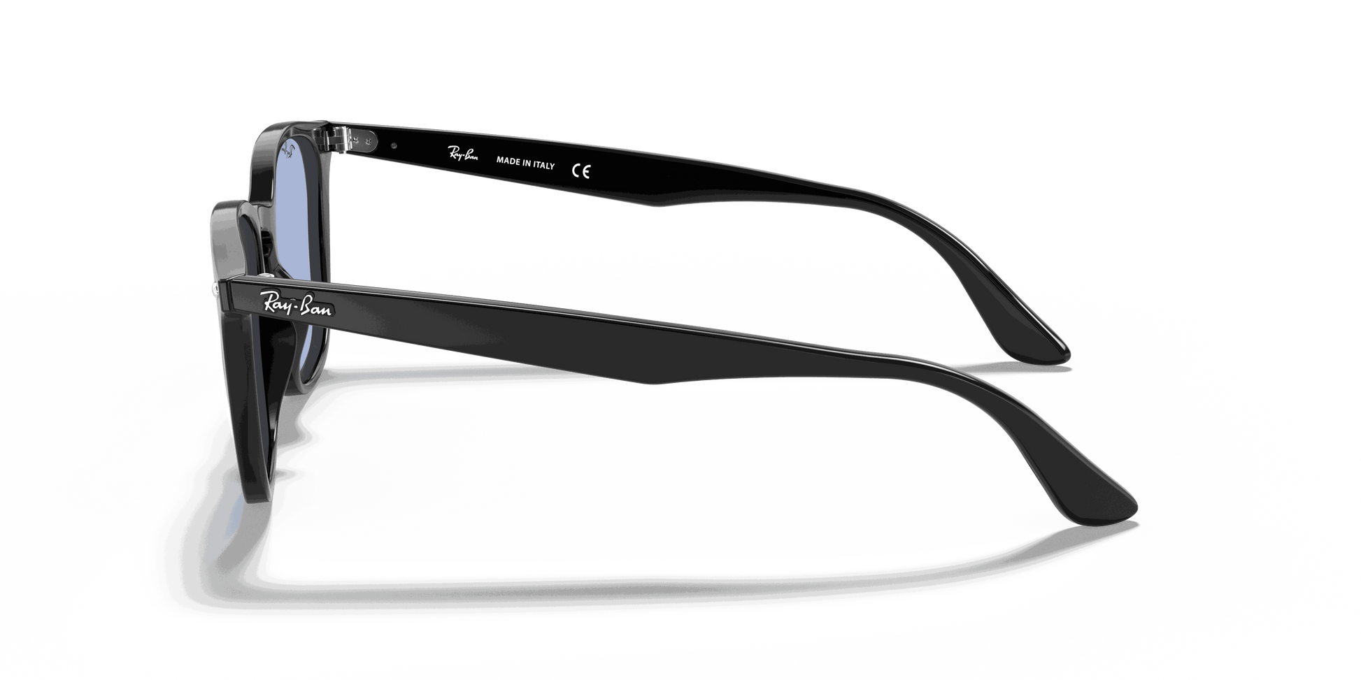 [Blue Classic Lenses, Polished Black Frame]