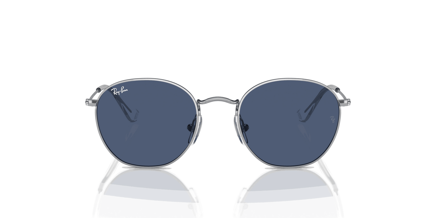 [Dark Blue Lenses, Polished Silver Frame]