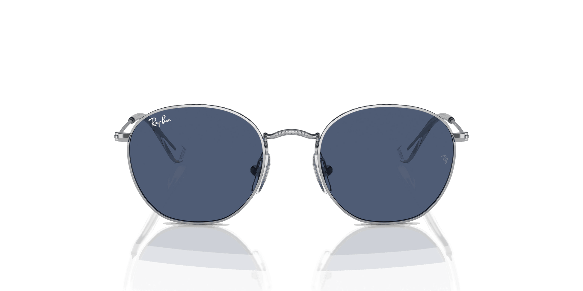 [Dark Blue Lenses, Polished Silver Frame]