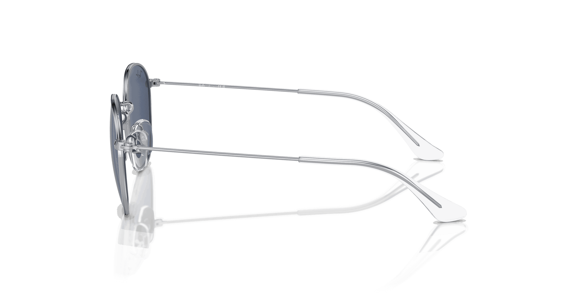 [Dark Blue Lenses, Polished Silver Frame]