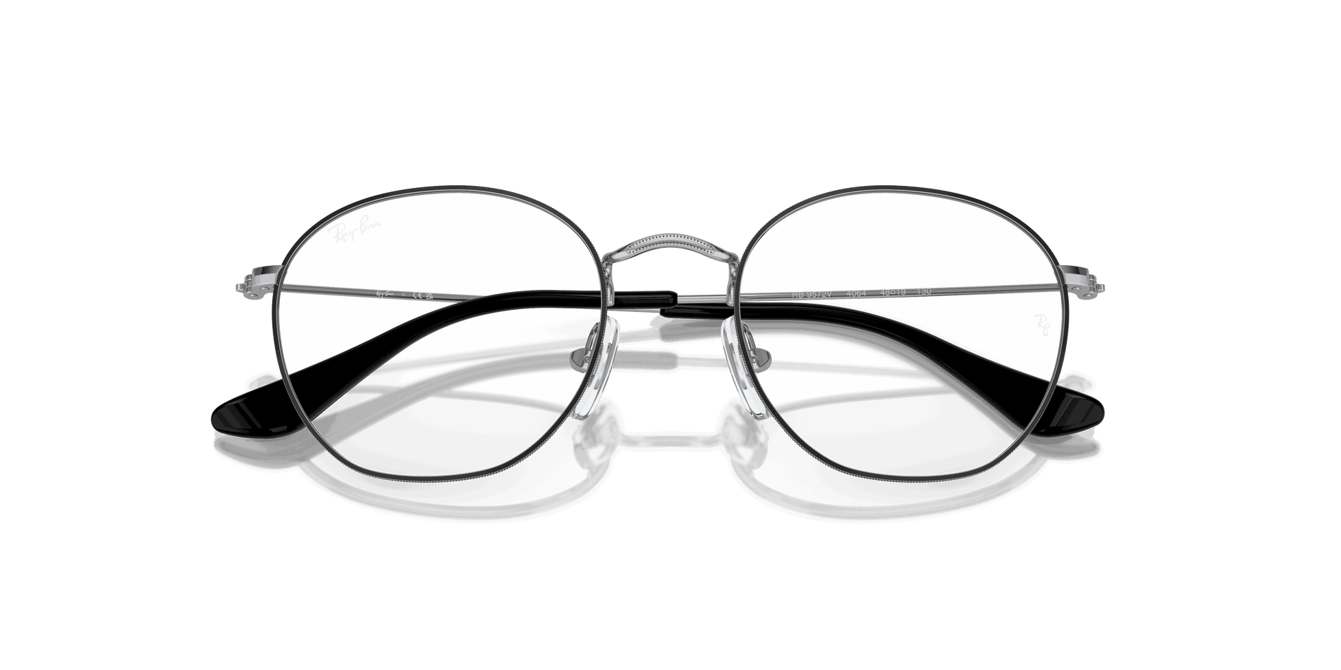 [Clear Lenses, Polished Black On Silver Frame]
