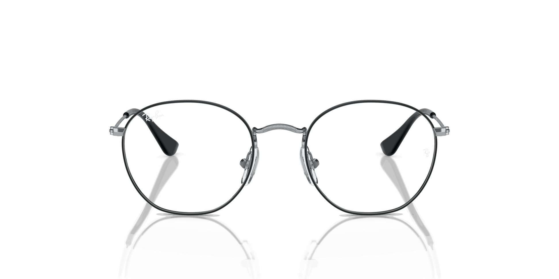 [Clear Lenses, Polished Black On Silver Frame]