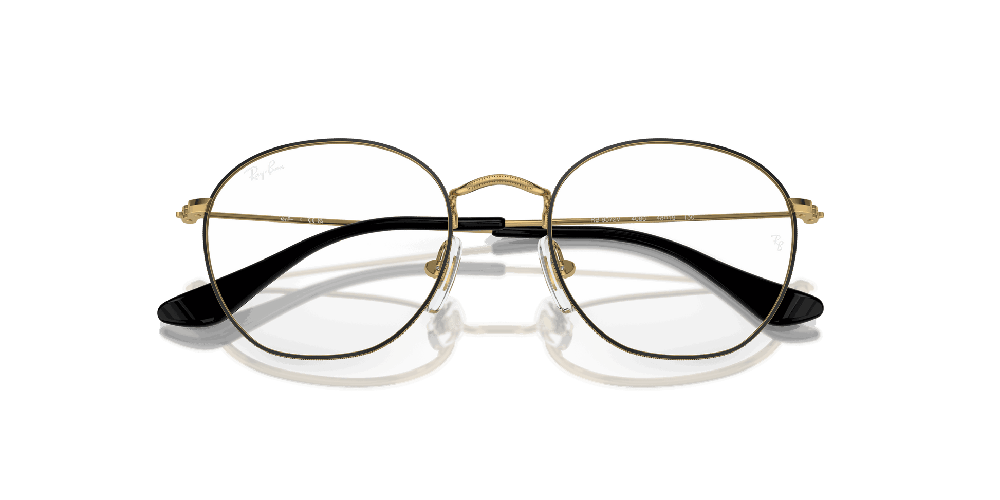 [Clear Lenses, Polished Black On Gold Frame]
