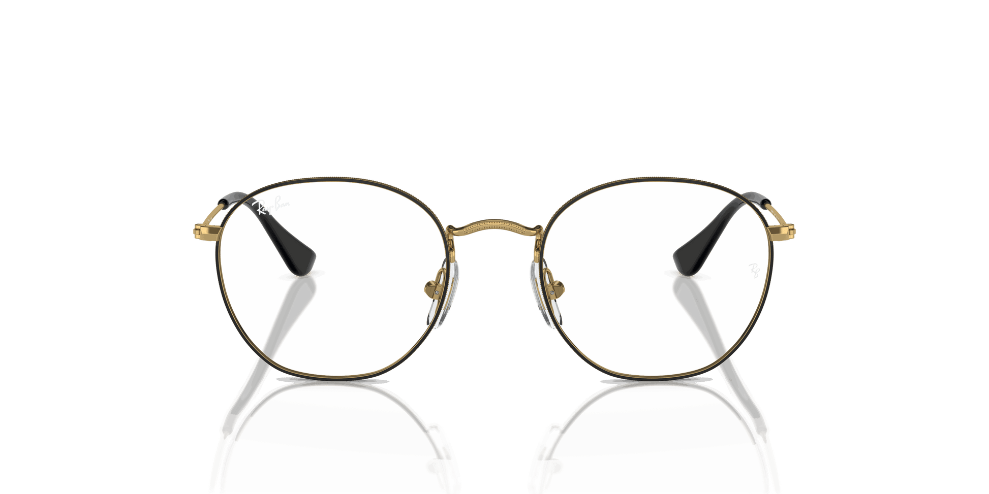 [Clear Lenses, Polished Black On Gold Frame]