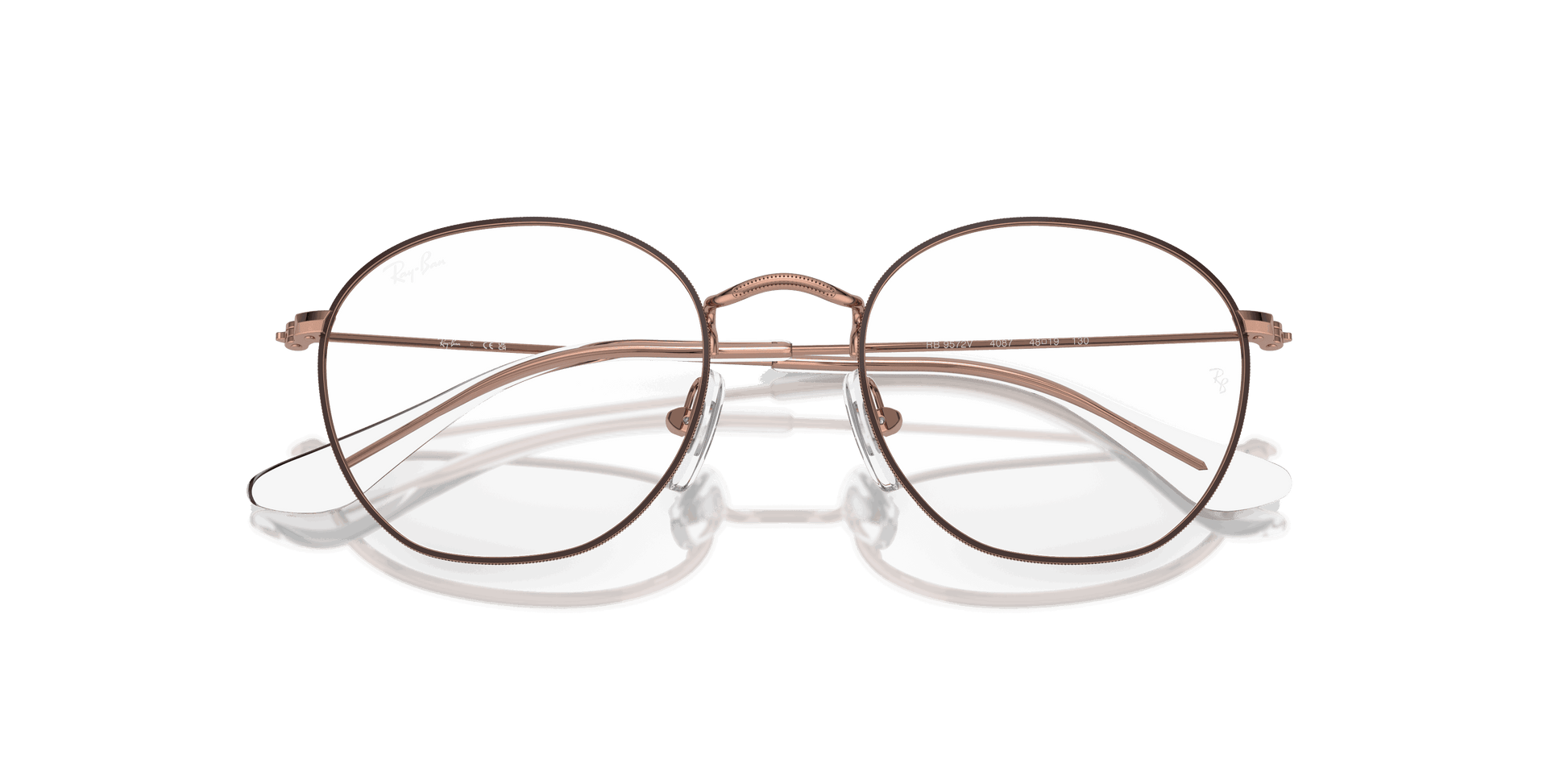[Clear Lenses, Polished Brown On Rose Gold Frame]
