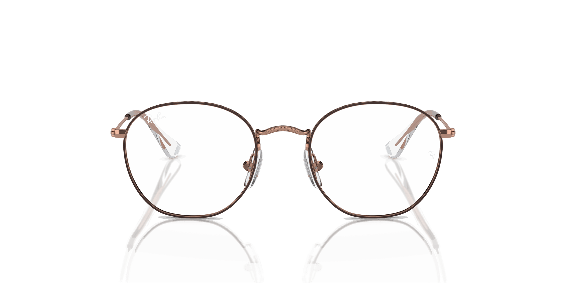 [Clear Lenses, Polished Brown On Rose Gold Frame]