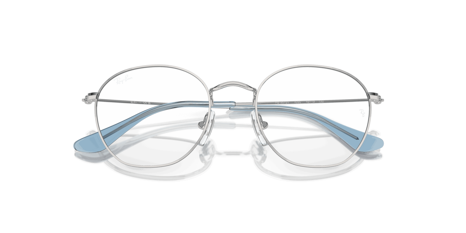 [Clear Lenses, Polished Silver Frame]
