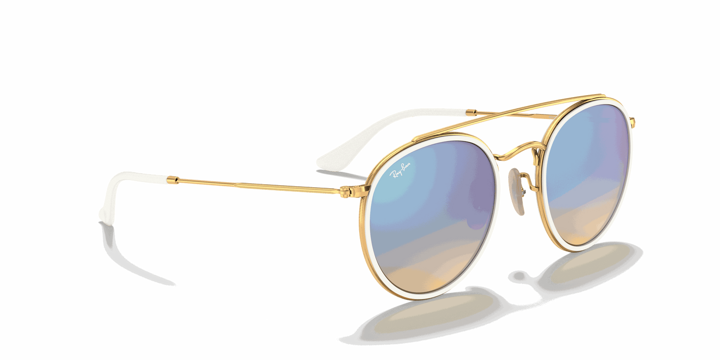 [Blue Flash Lenses, Polished Arista Gold Frame]
