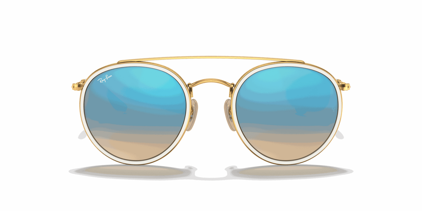 [Blue Flash Lenses, Polished Arista Gold Frame]