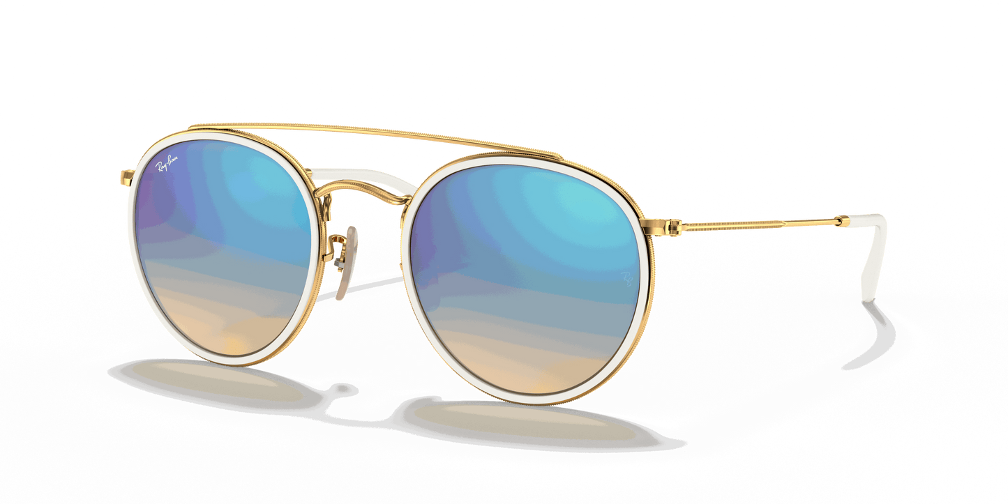 [Blue Flash Lenses, Polished Arista Gold Frame]