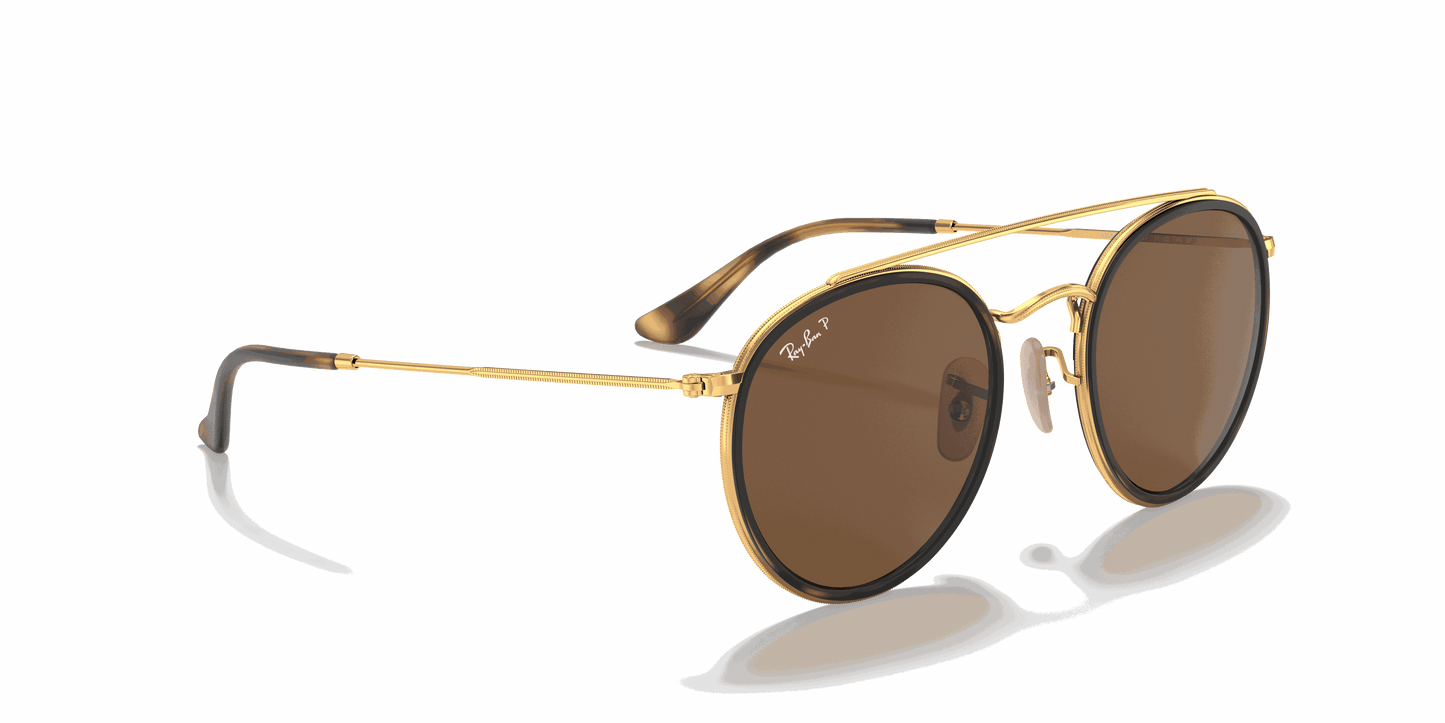 [B-15 Brown Lenses, Polished Arista Gold Frame]