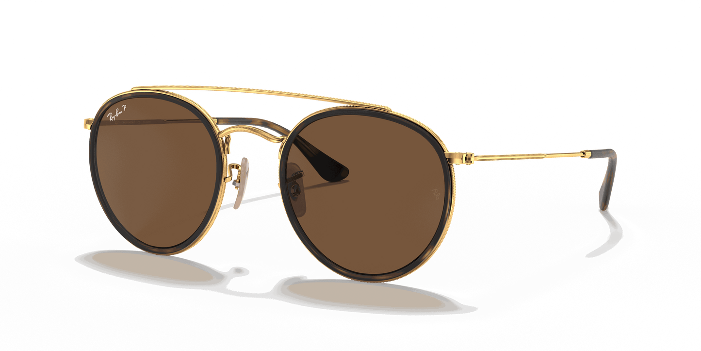 [B-15 Brown Lenses, Polished Arista Gold Frame]
