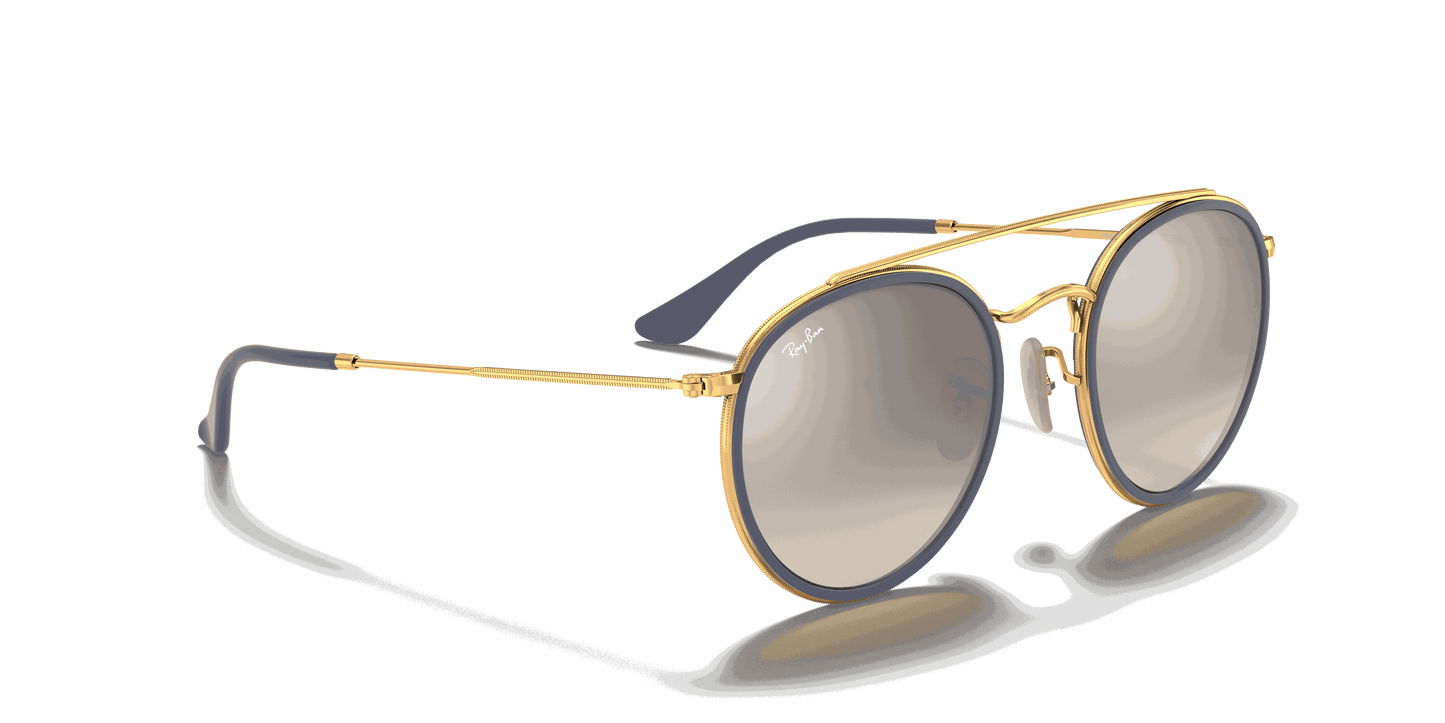 [Silver Gradient Flash Lenses, Polished Arista Gold Frame]