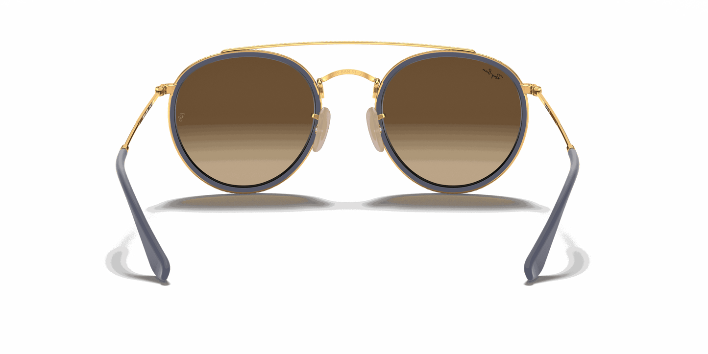 [Silver Gradient Flash Lenses, Polished Arista Gold Frame]