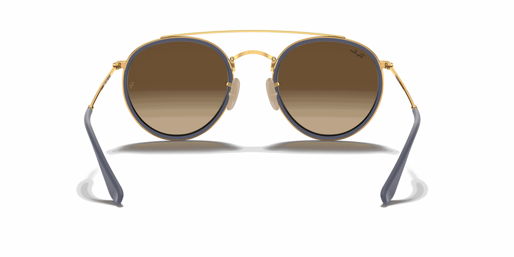 [Silver Gradient Flash Lenses, Polished Arista Gold Frame]