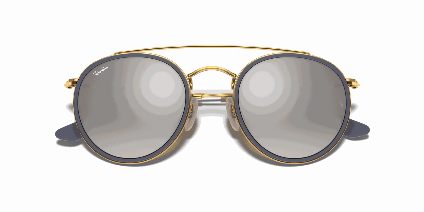 [Silver Gradient Flash Lenses, Polished Arista Gold Frame]