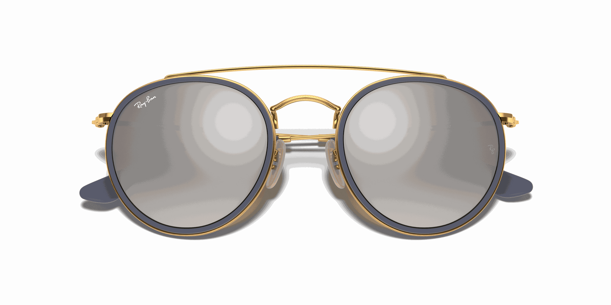 [Silver Gradient Flash Lenses, Polished Arista Gold Frame]
