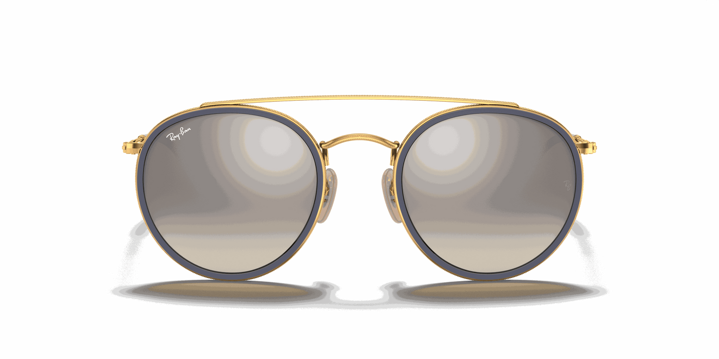 [Silver Gradient Flash Lenses, Polished Arista Gold Frame]