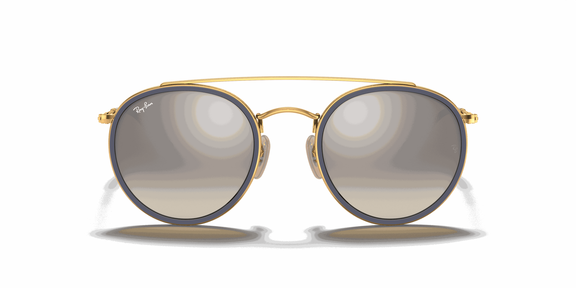[Silver Gradient Flash Lenses, Polished Arista Gold Frame]