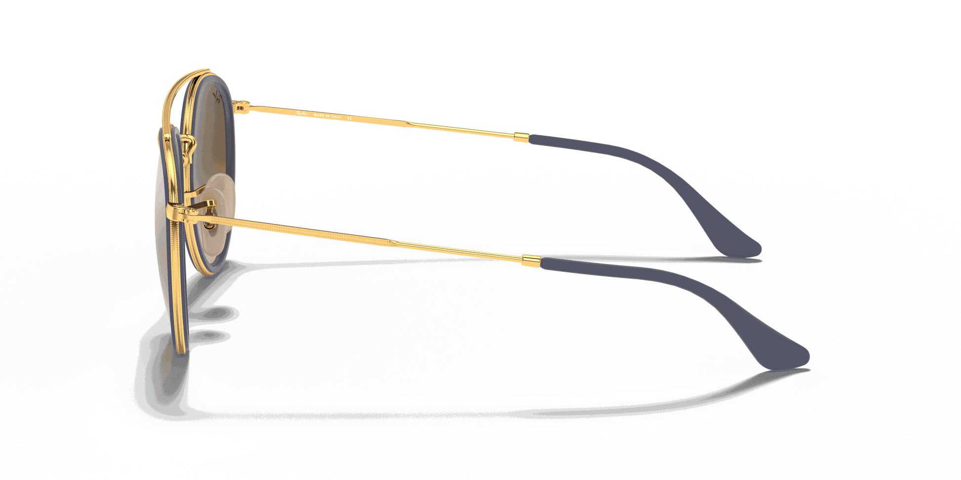[Silver Gradient Flash Lenses, Polished Arista Gold Frame]