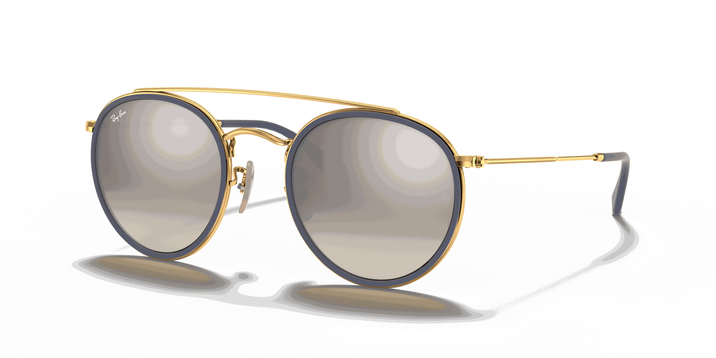 [Silver Gradient Flash Lenses, Polished Arista Gold Frame]