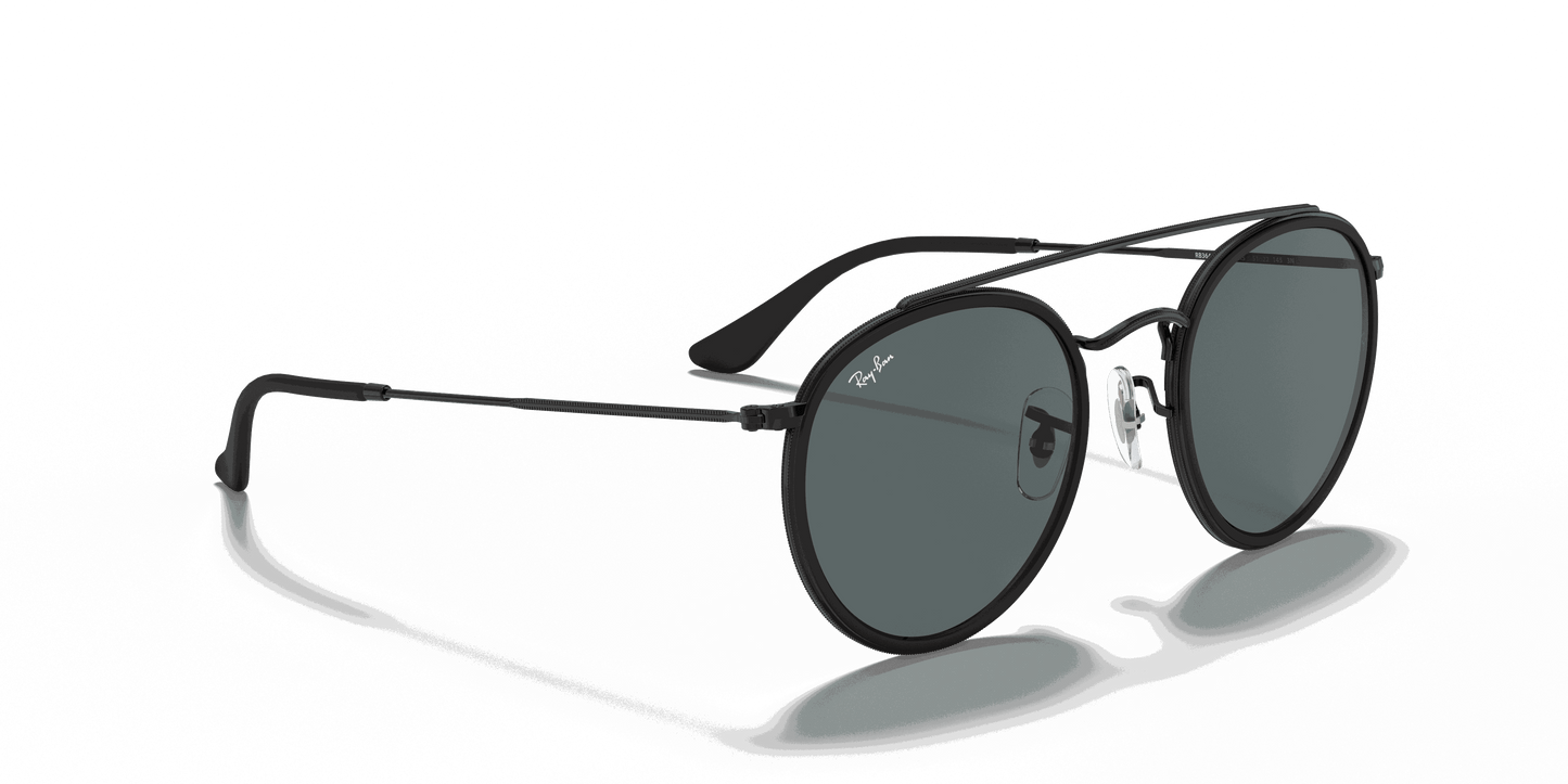 [Blue/Grey Lenses, Polished Black Frame]