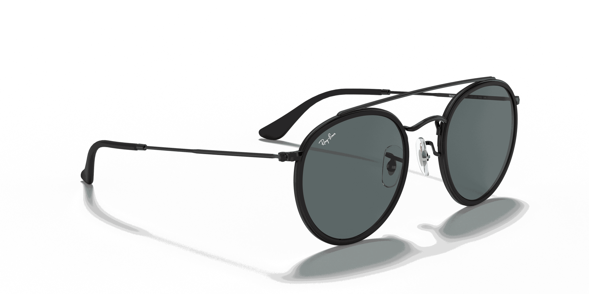 [Blue/Grey Lenses, Polished Black Frame]
