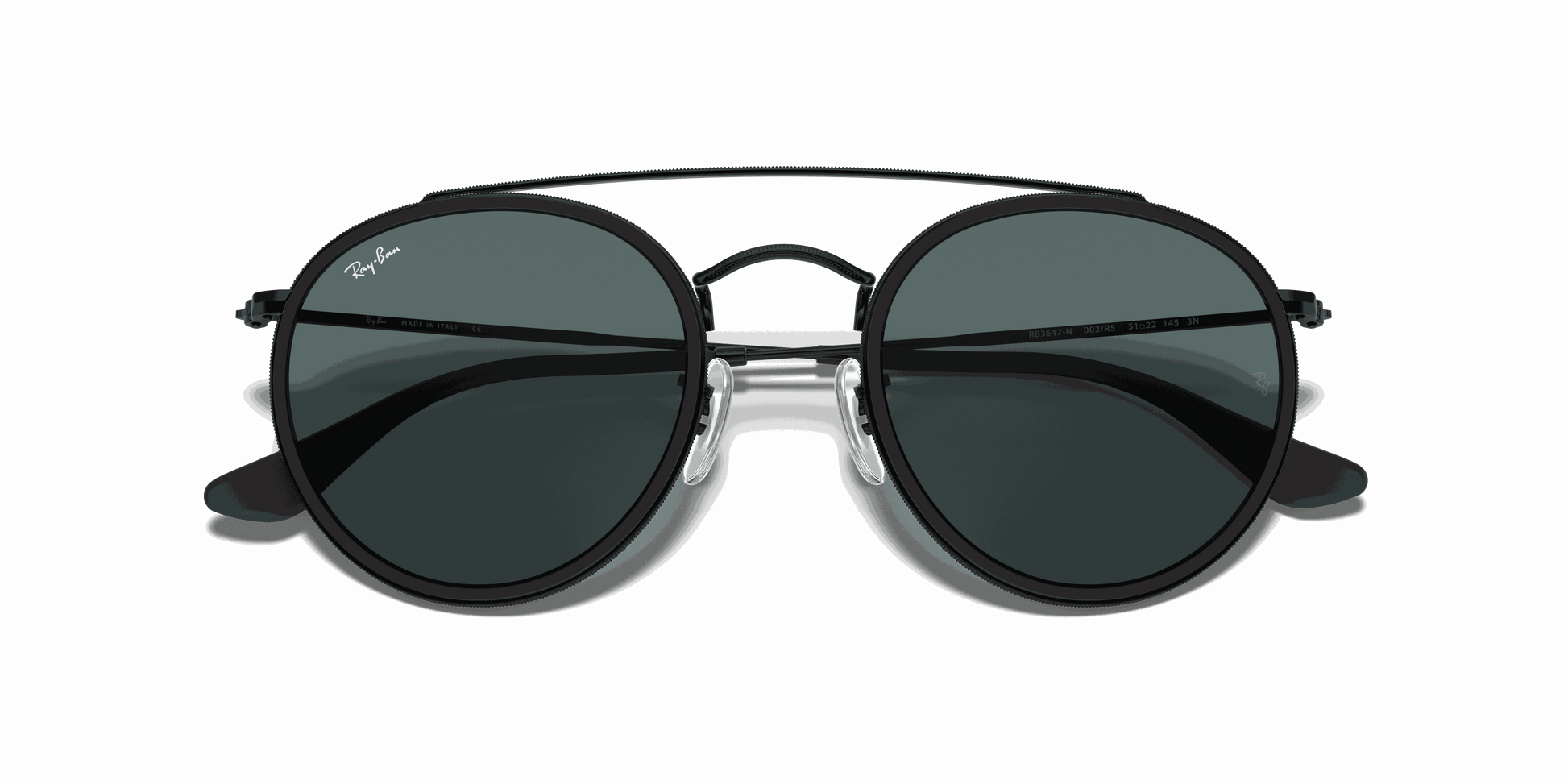 [Blue/Grey Lenses, Polished Black Frame]