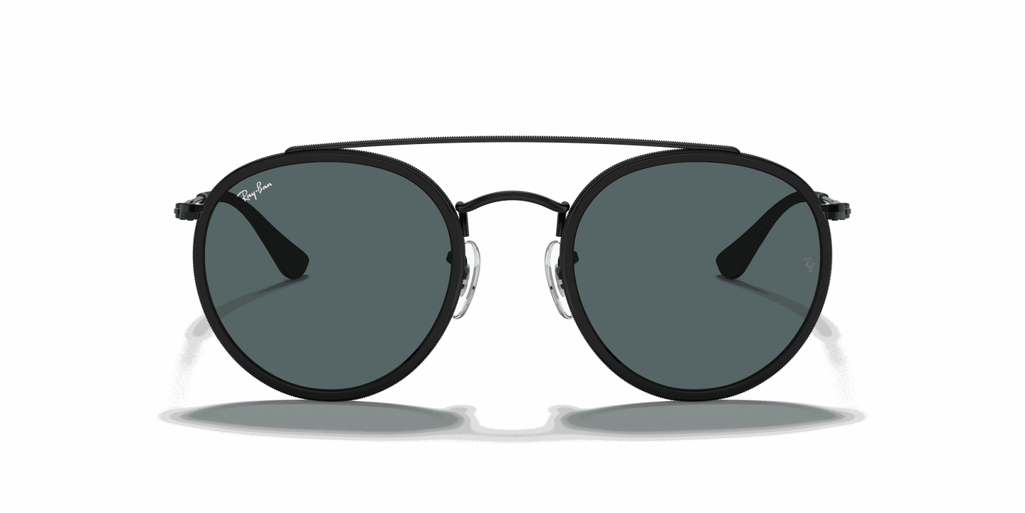 [Blue/Grey Lenses, Polished Black Frame]