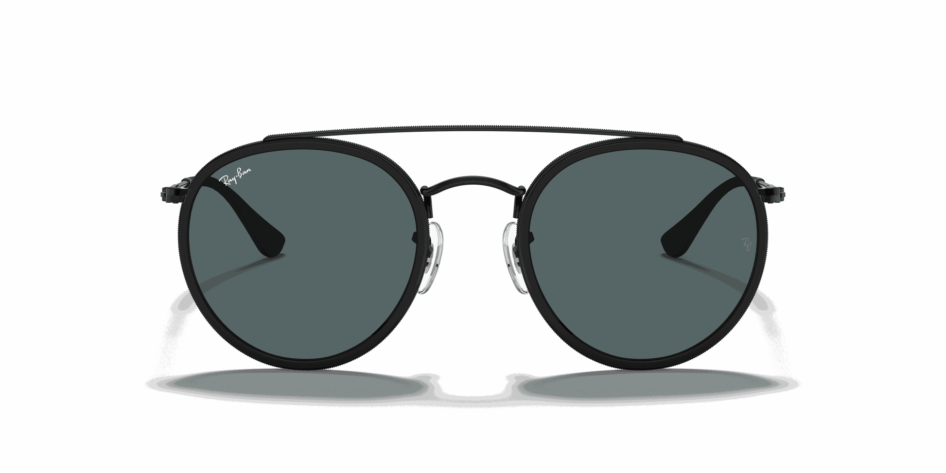 [Blue/Grey Lenses, Polished Black Frame]