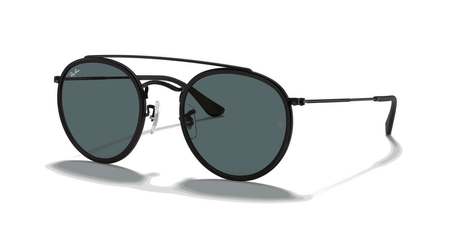 [Blue/Grey Lenses, Polished Black Frame]