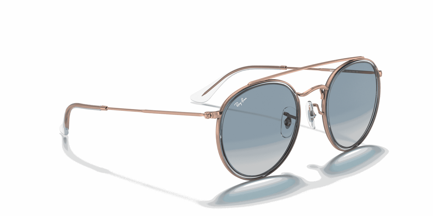 [Light Blue Gradient Lenses, Polished Copper Frame]
