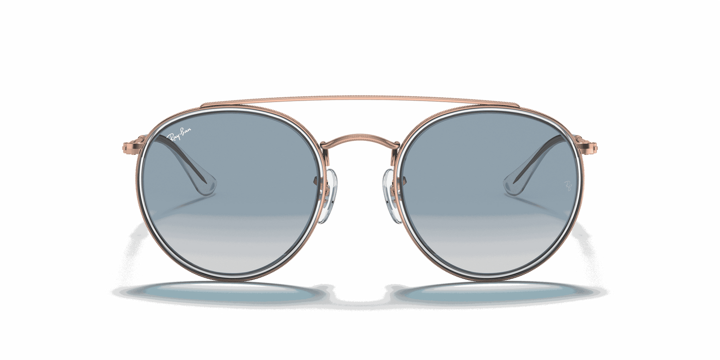 [Light Blue Gradient Lenses, Polished Copper Frame]