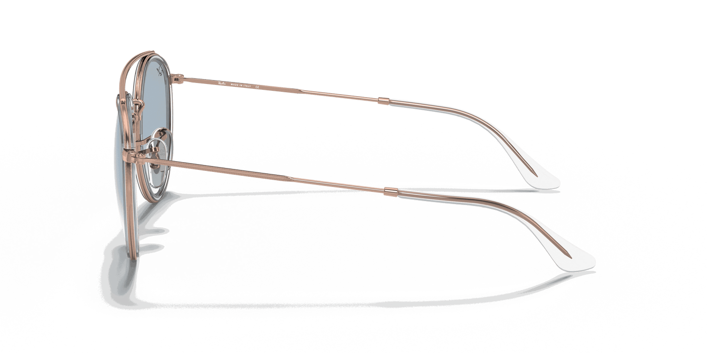 [Light Blue Gradient Lenses, Polished Copper Frame]