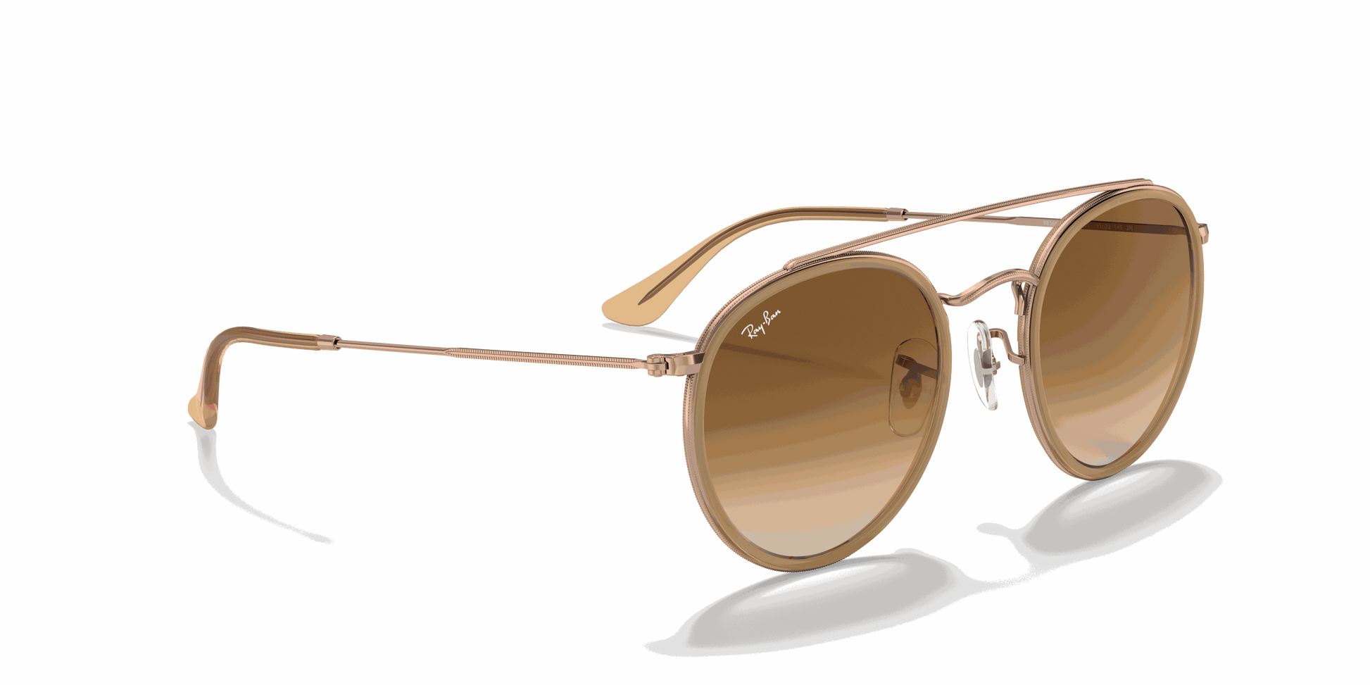 [Light Brown Gradient Lenses, Polished Copper Frame]