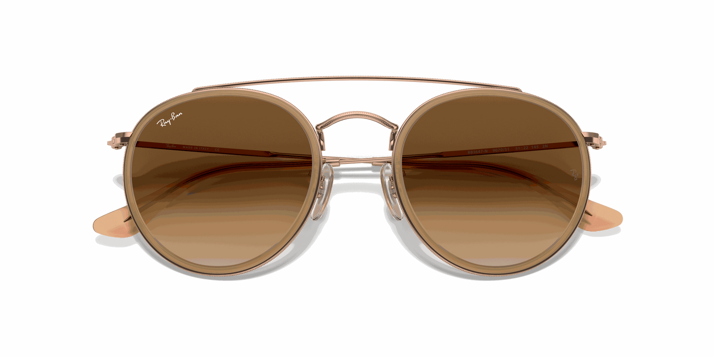 [Light Brown Gradient Lenses, Polished Copper Frame]