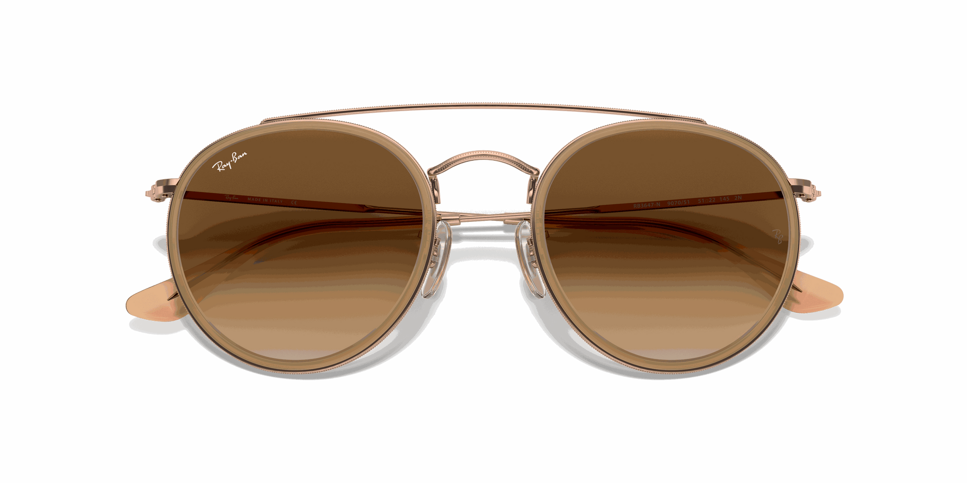 [Light Brown Gradient Lenses, Polished Copper Frame]
