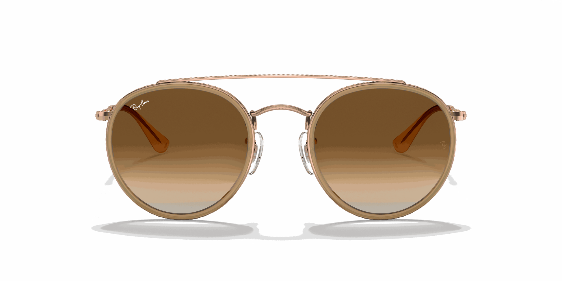 [Light Brown Gradient Lenses, Polished Copper Frame]