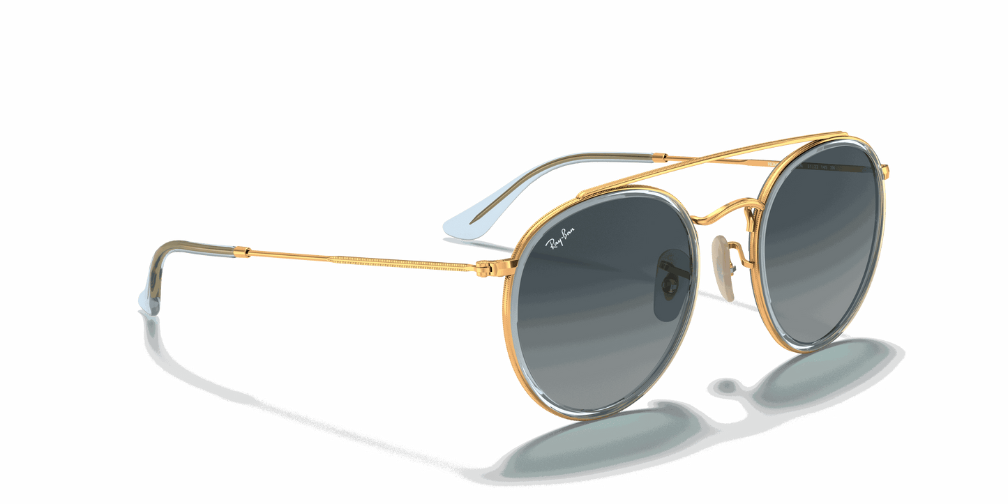[Blue Gradient Lenses, Polished Arista Gold Frame]