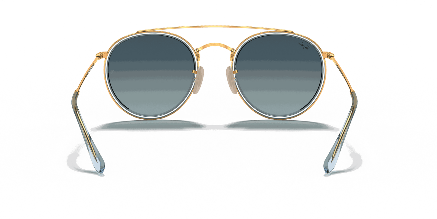 [Blue Gradient Lenses, Polished Arista Gold Frame]