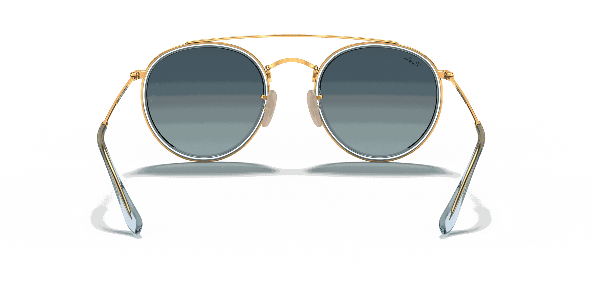 [Blue Gradient Lenses, Polished Arista Gold Frame]