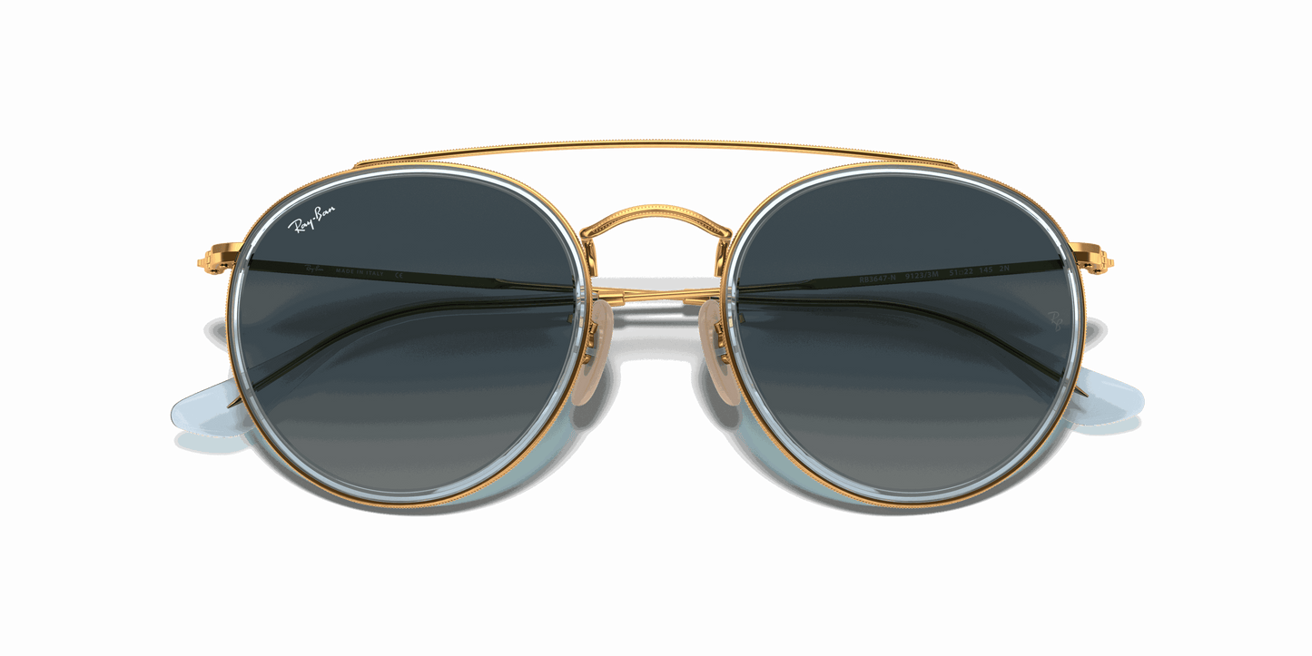[Blue Gradient Lenses, Polished Arista Gold Frame]