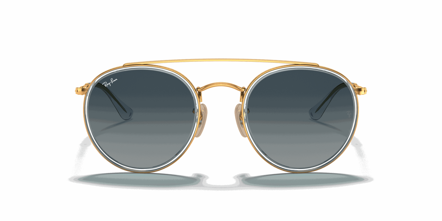 [Blue Gradient Lenses, Polished Arista Gold Frame]